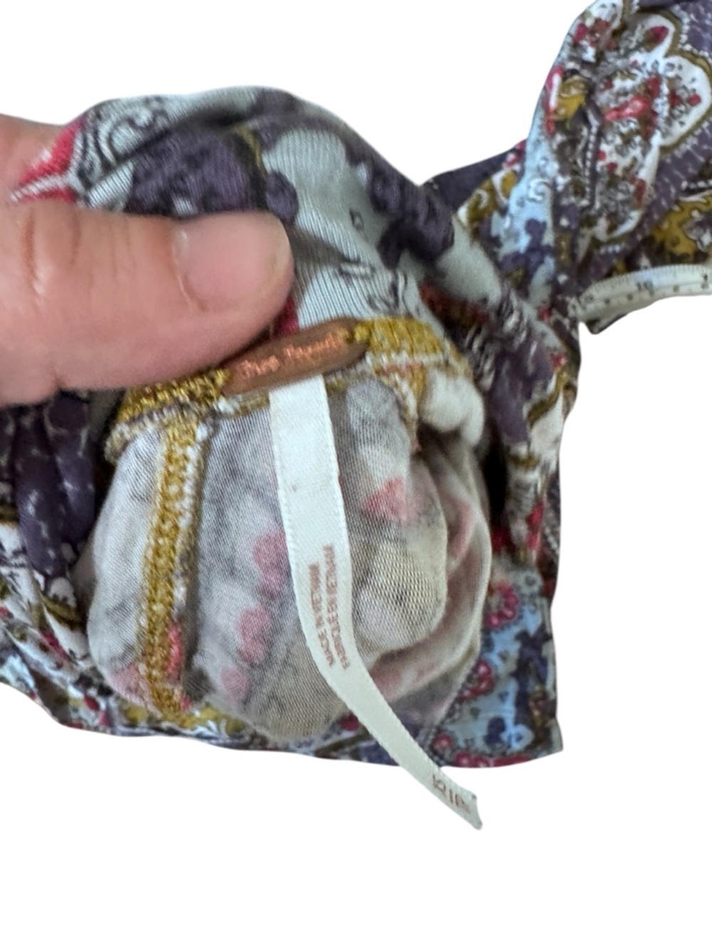 Free People Paisley Turtleneck Long-Sleeve Top in Blue, Gold & Pink - Picture 6 of 10
